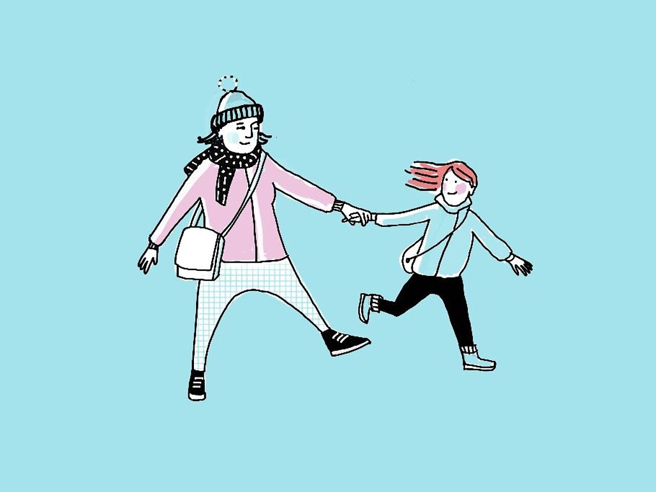 Une adolescente donne la main à sa mère - image d'illustration Situations familiales après une séparation ou un divorce